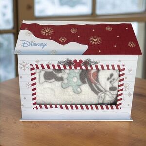 NWT Disney Minnie Mickey Mouse Plush Christmas Holiday Plush Throw Blanket 46x60